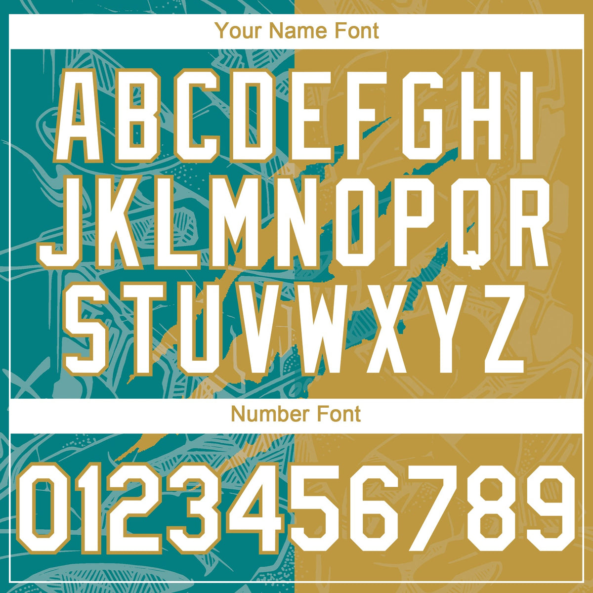 Custom Graffiti Pattern White Teal-Old Gold 3D Scratch Authentic Baseball Jersey