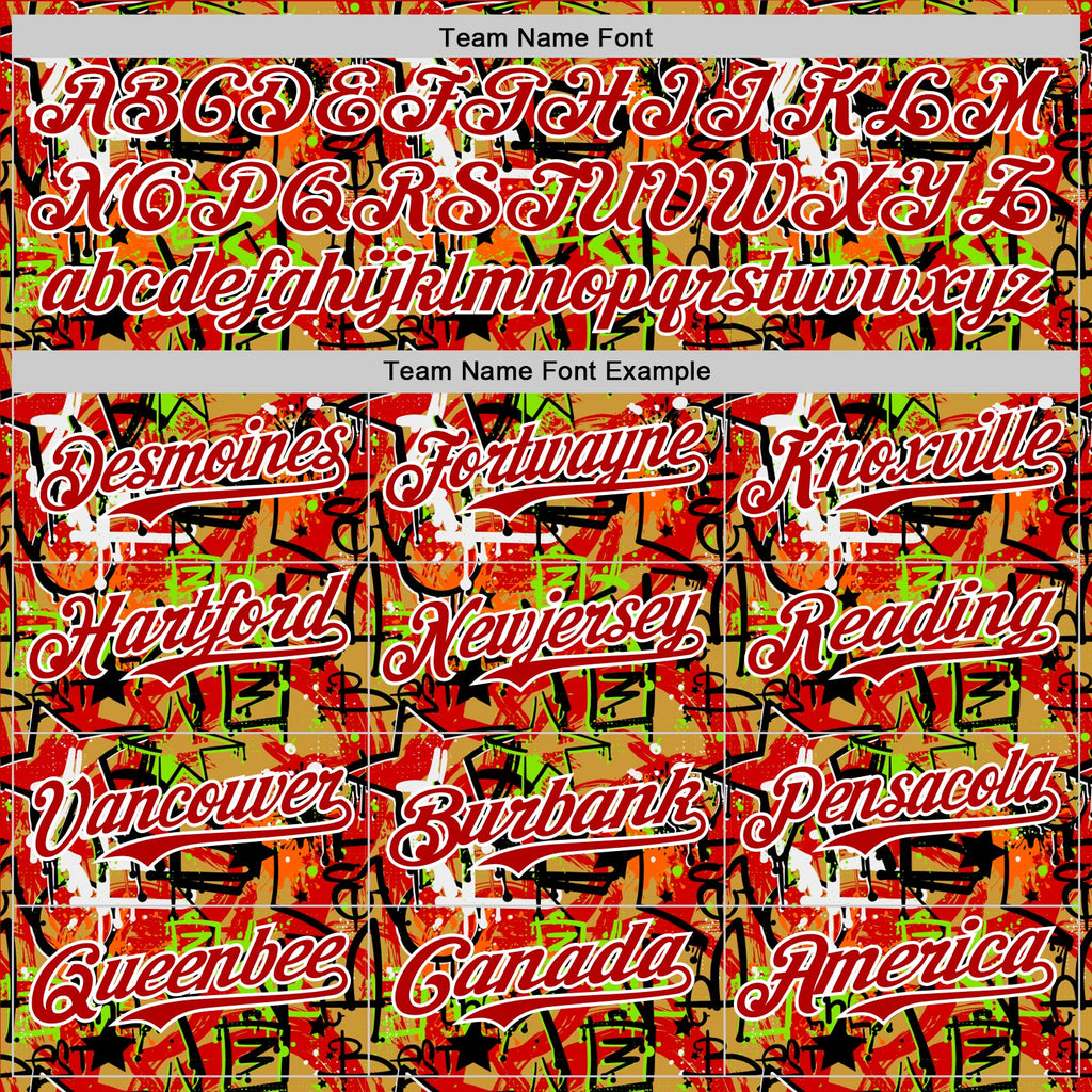 Custom Graffiti Pattern Red-White Splatter Authentic Baseball Jersey