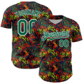 Custom Graffiti Pattern Kelly Green-White Splatter Authentic Baseball Jersey