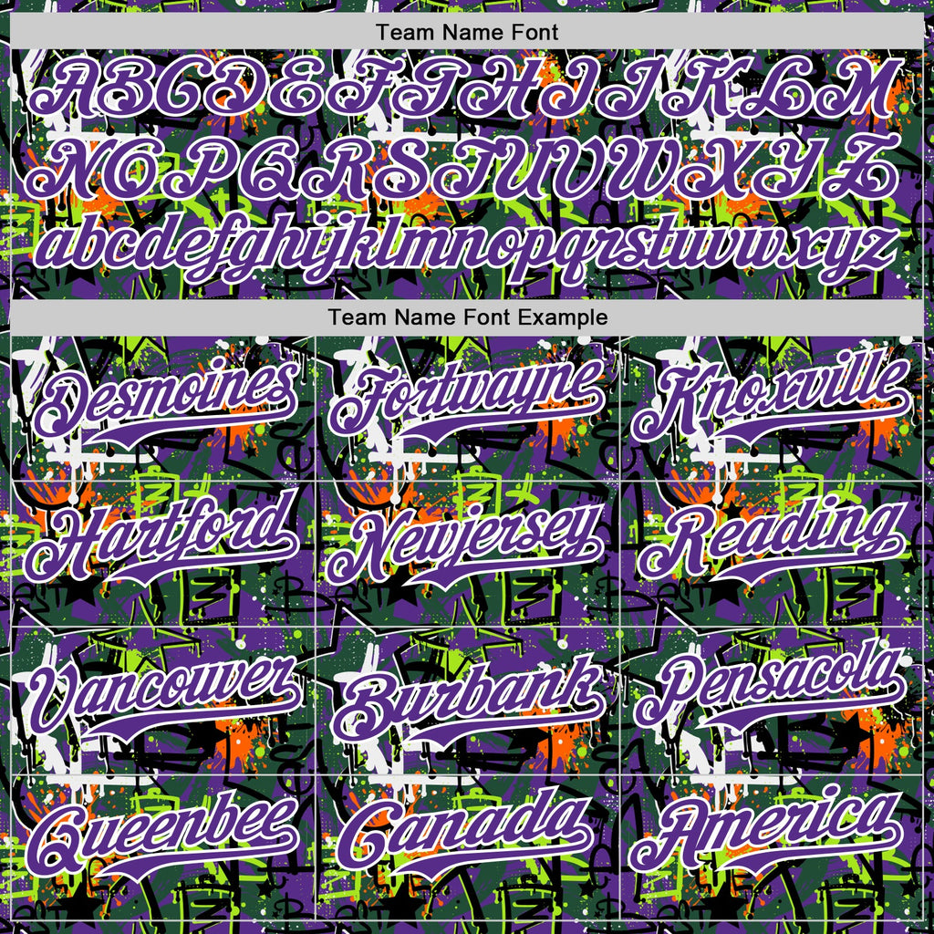 Custom Graffiti Pattern Purple-White Splatter Authentic Baseball Jersey