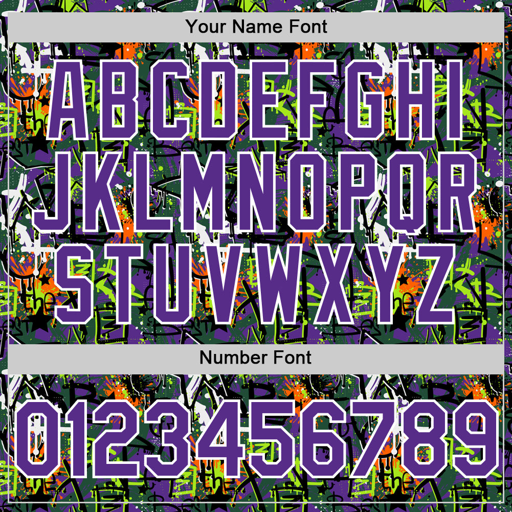 Custom Graffiti Pattern Purple-White Splatter Authentic Baseball Jersey