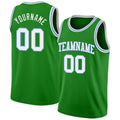 Custom Grass Green White-Light Blue Authentic Basketball Jersey