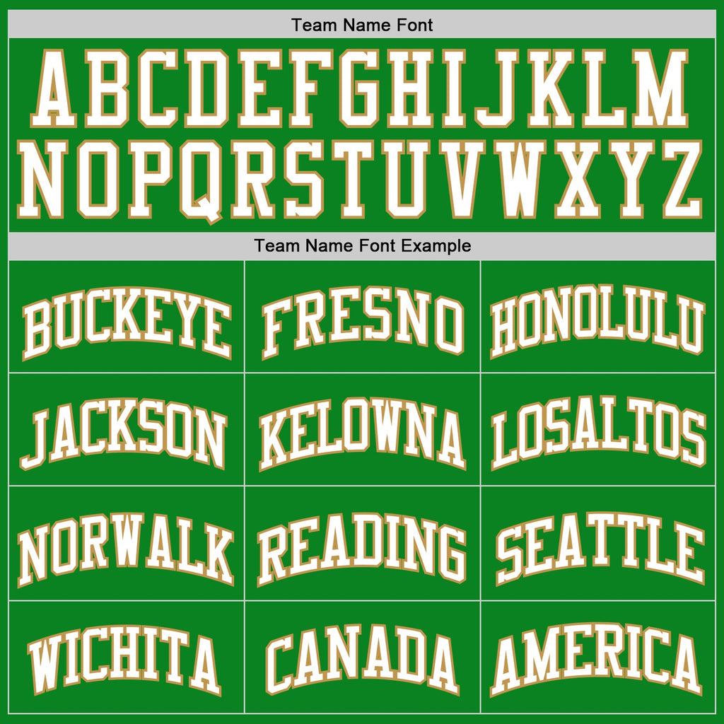 Custom Grass Green White-Old Gold Authentic Basketball Jersey