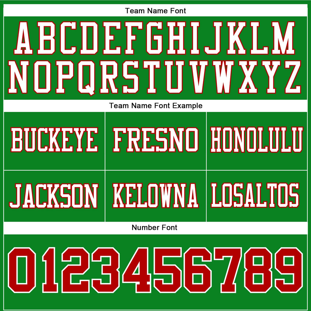 Custom Grass Green Red-White Authentic Football Jersey