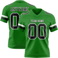Custom Grass Green Black-White Authentic Football Jersey