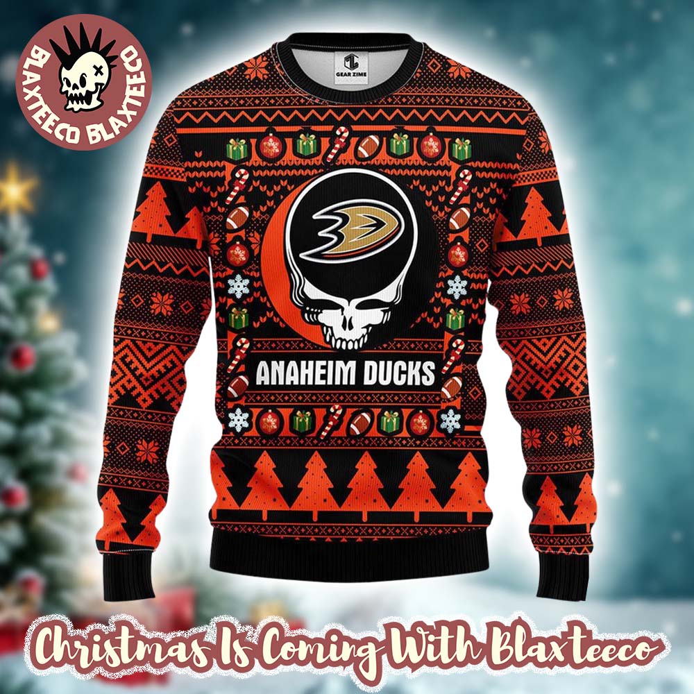 Grateful Dead X NHL Anaheim Ducks Stealie Logo Ugly Christmas Sweater