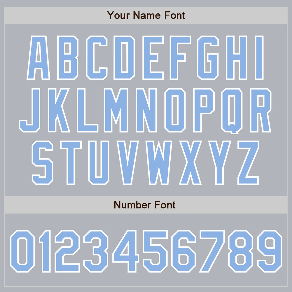 Custom Gray Light Blue-White Authentic Baseball Jersey
