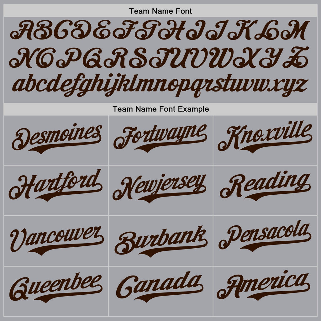 Custom Gray Brown Authentic Baseball Jersey