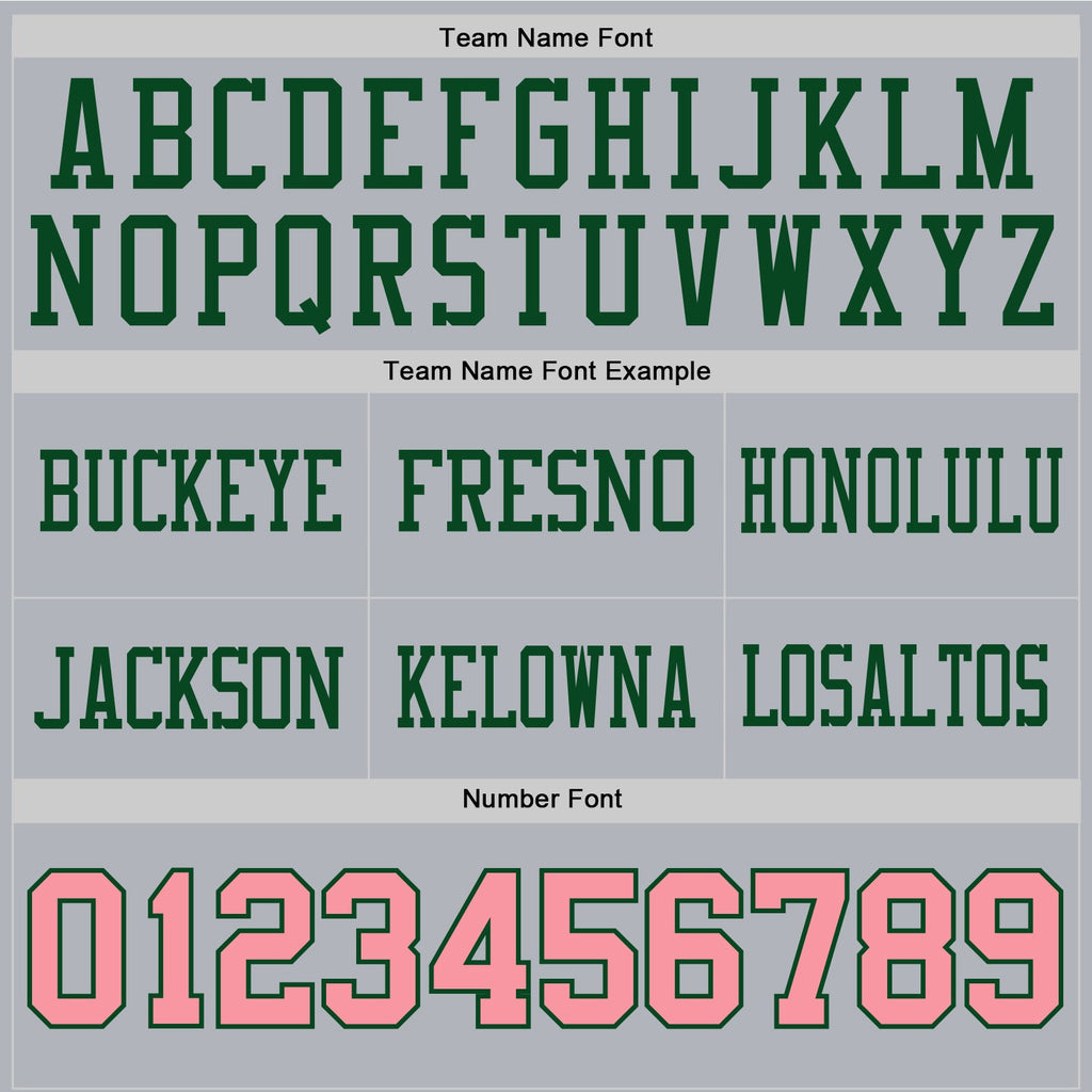 Custom Gray Medium Pink-Green Authentic Football Jersey