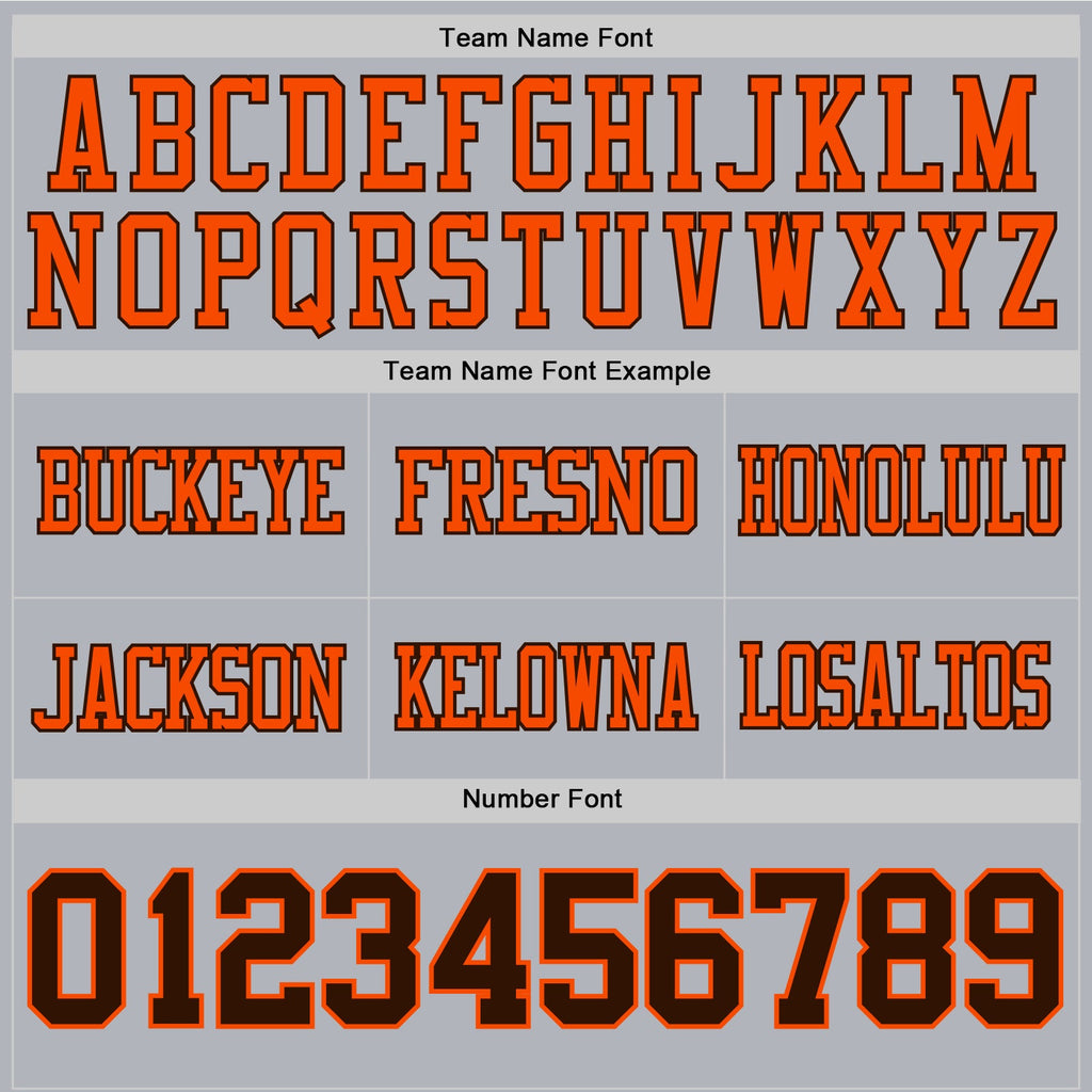 Custom Gray Brown-Orange Authentic Football Jersey