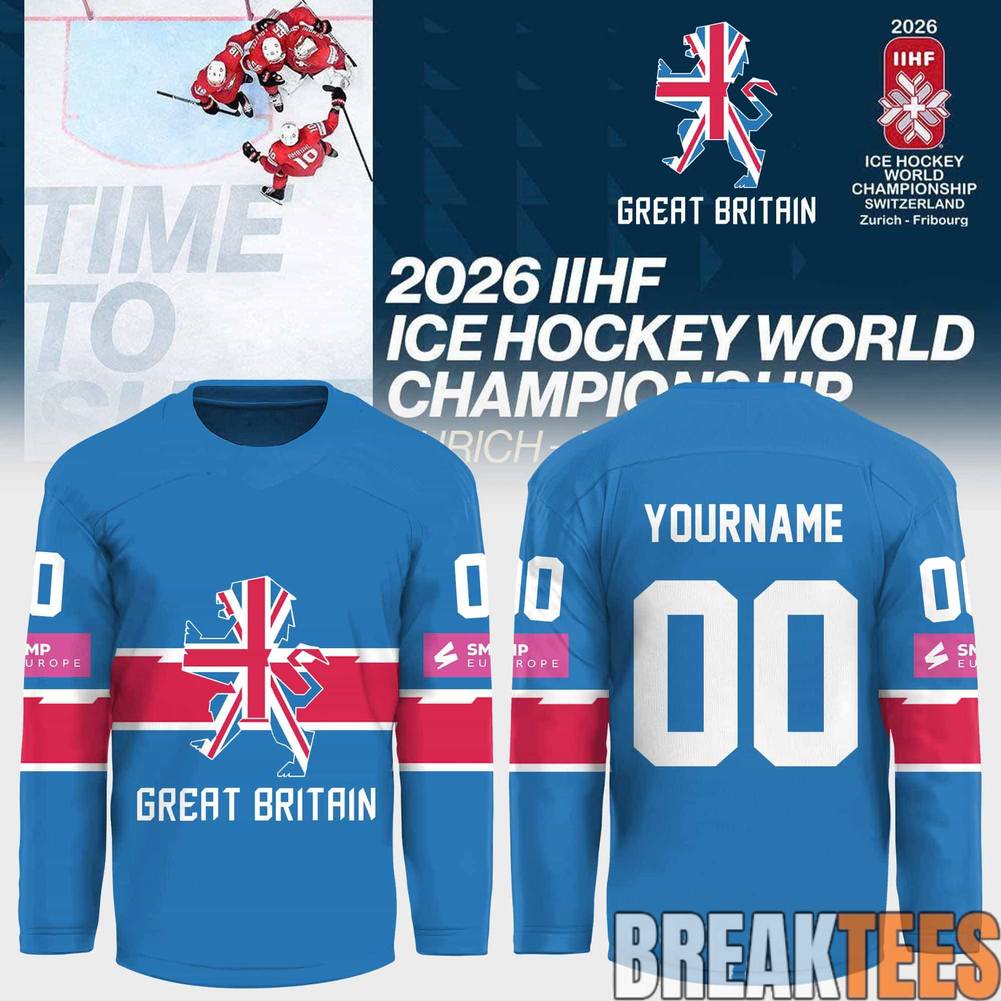 Great Britain 2026 IIHF Ice Hockey Championship Custom Hockey Jersey