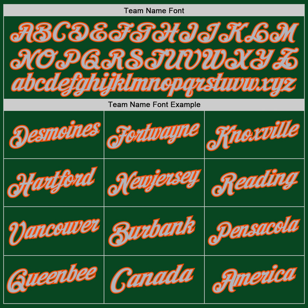 Custom Green Orange-Gray Authentic Throwback Basketball Jersey