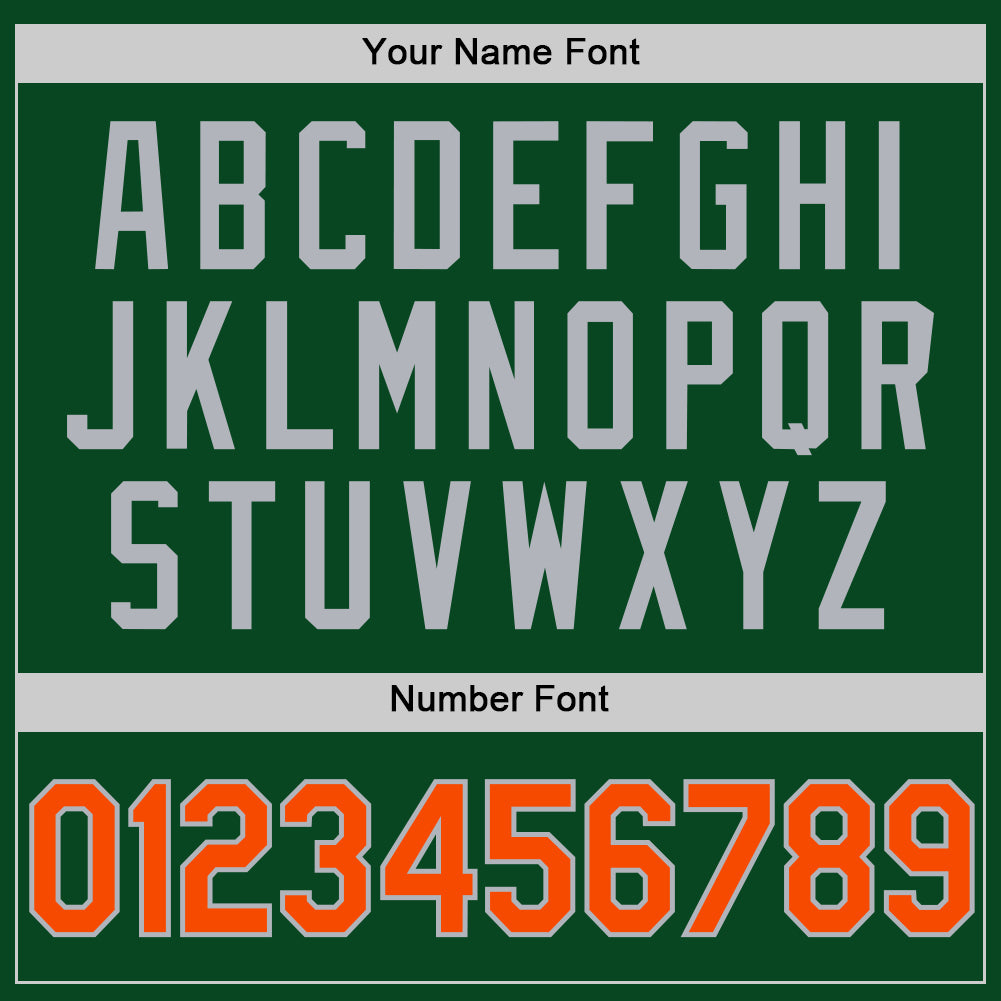 Custom Green Orange-Gray Authentic Throwback Basketball Jersey