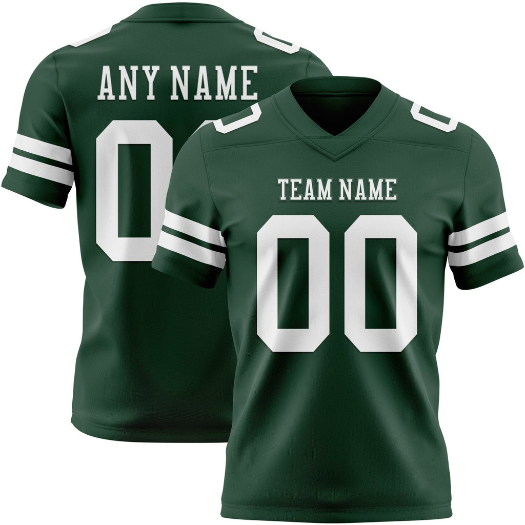 Custom Green White Authentic Football Jersey
