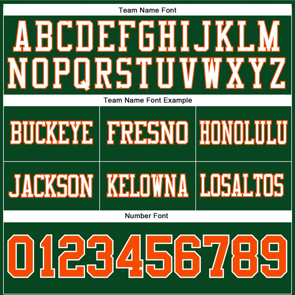 Custom Green Orange-White Authentic Football Jersey