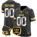 Green Bay Packers ACTIVE PLAYER Custom Black Gold F.U.S.E. 13 Time