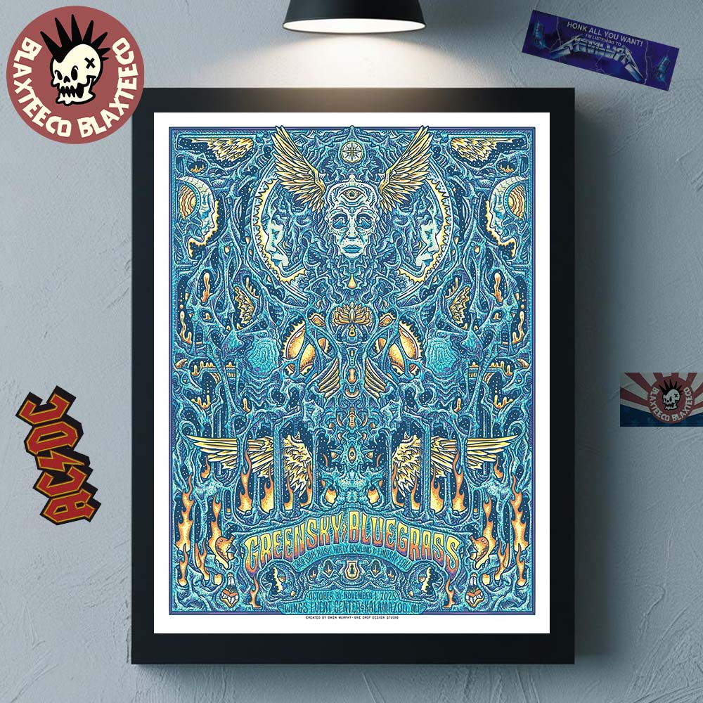 Greensky Bluegrass Kalamazoo Michigan 2025 Venue Poster At Wings Event Center On October 31 And November 1 2025 Poster Canvas