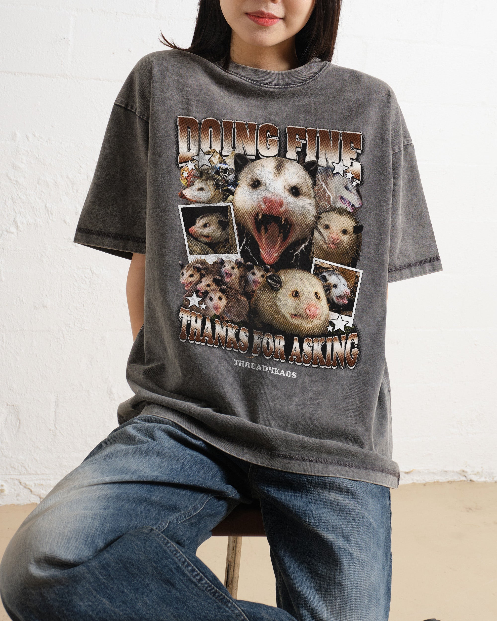 Doing Fine Opossum Oversized Tee