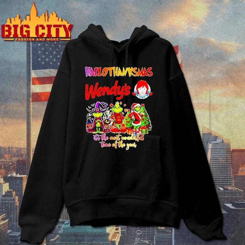 Grinch Hallothanksmas Wendy’s It’s The Most Wonderful Time Of The Year shirt