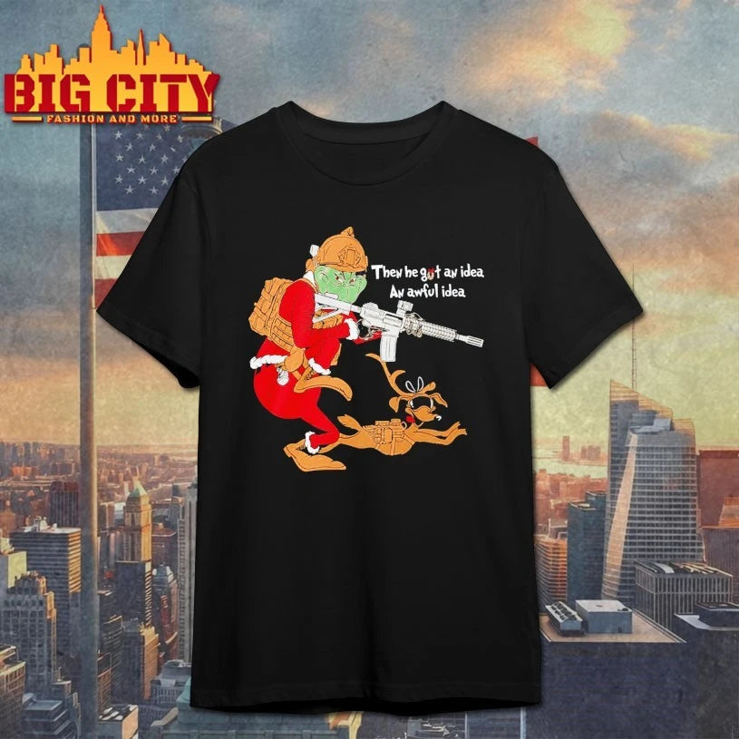 Grinch Taking Gun Then He Got An Idea An Awful Idea shirt
