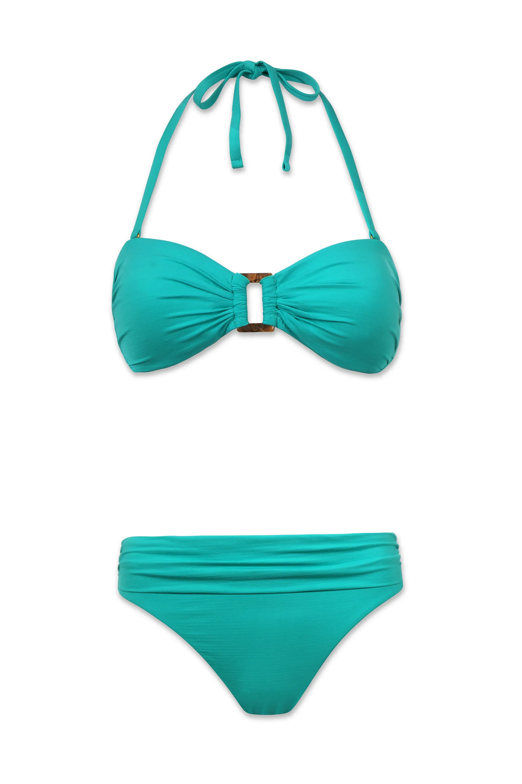 Hook Back Tortoise Bandeau  |  Textured Seafoam Aqua