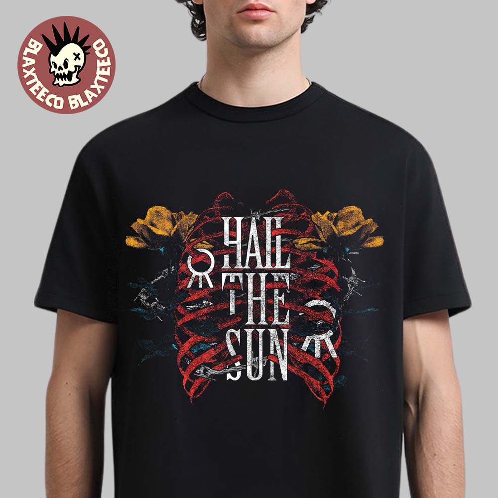 Hail The Sun 2026 Cut Tour Fade Back Merch Floral Skeleton Rib Cage T-Shirt