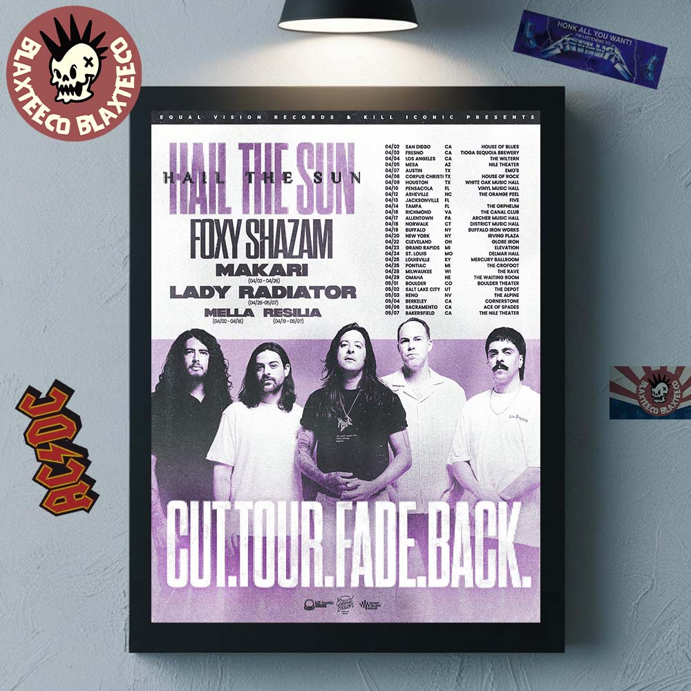 Hail The Sun Cut Tour Fade Back Tour 2026 North America Schedule Dates Merch Poster