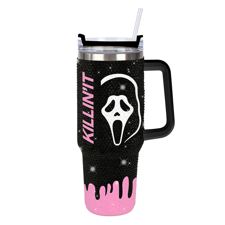 Halloween Ghostface Killin’ It Rhinestone Diamond 40oz Tumbler