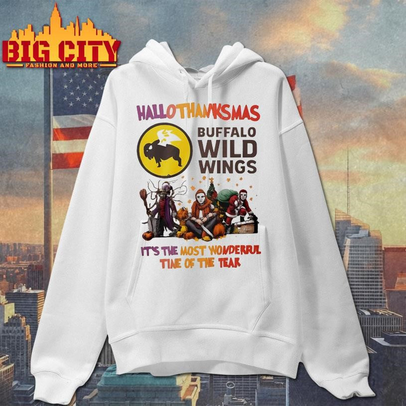 Halloween Movies Buffalo Wild Wings Hallothanksmas It’s The Most Wonderful Time Of The Year shirt