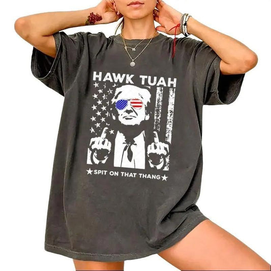 "Hawk Tuah 24 Spit On That Thang Shirt , Donald Trum 2024 , Hawk Tuah Trum, Hawk Tuah 2024, Hawk Tuah, Unisex Shirt, Trending Womenswear, Menswear"