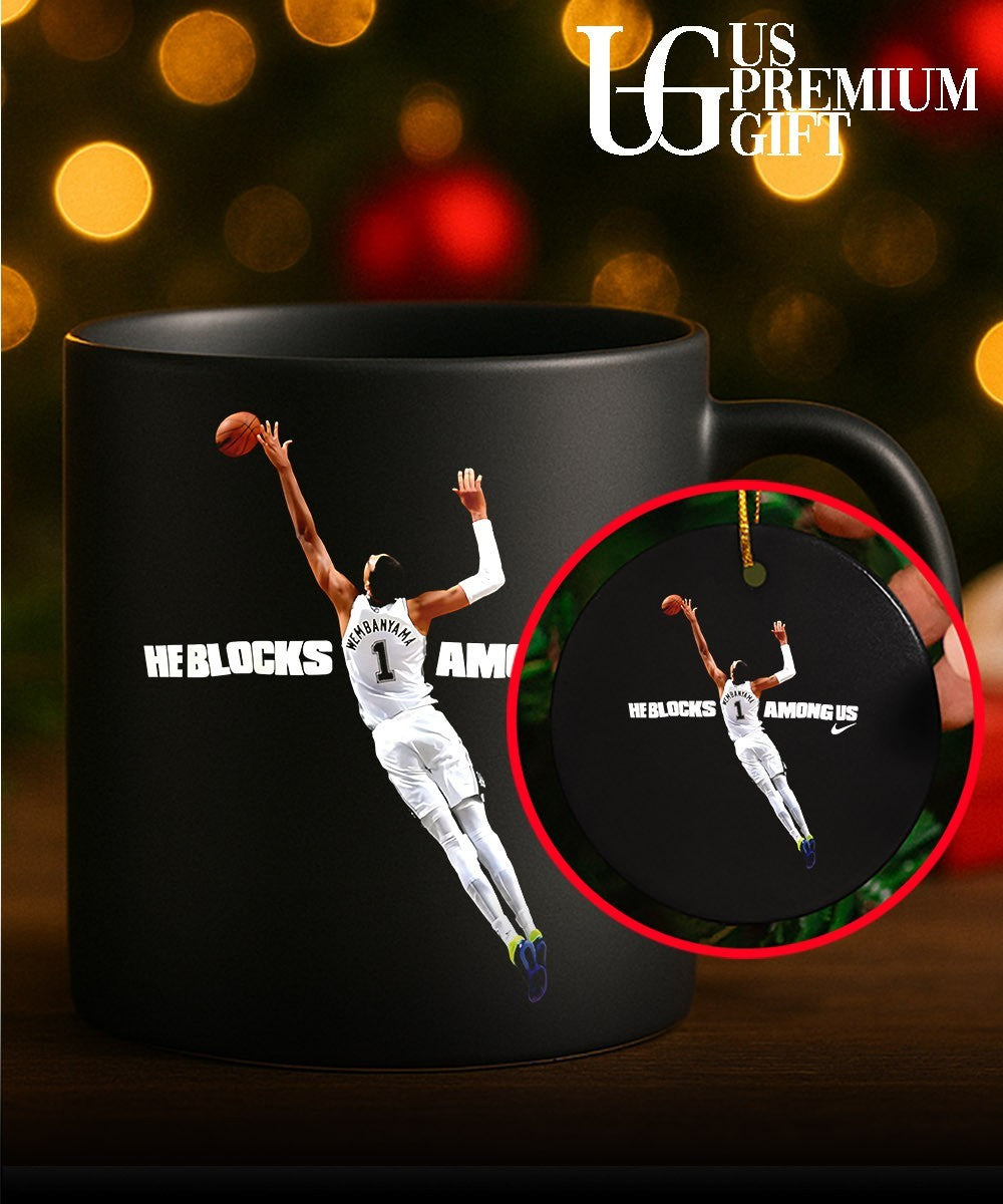 He Blocks Among Us Victor Wembanyama San Antonio Spurs 2026 NBA Defensive Player of the Year shirt
