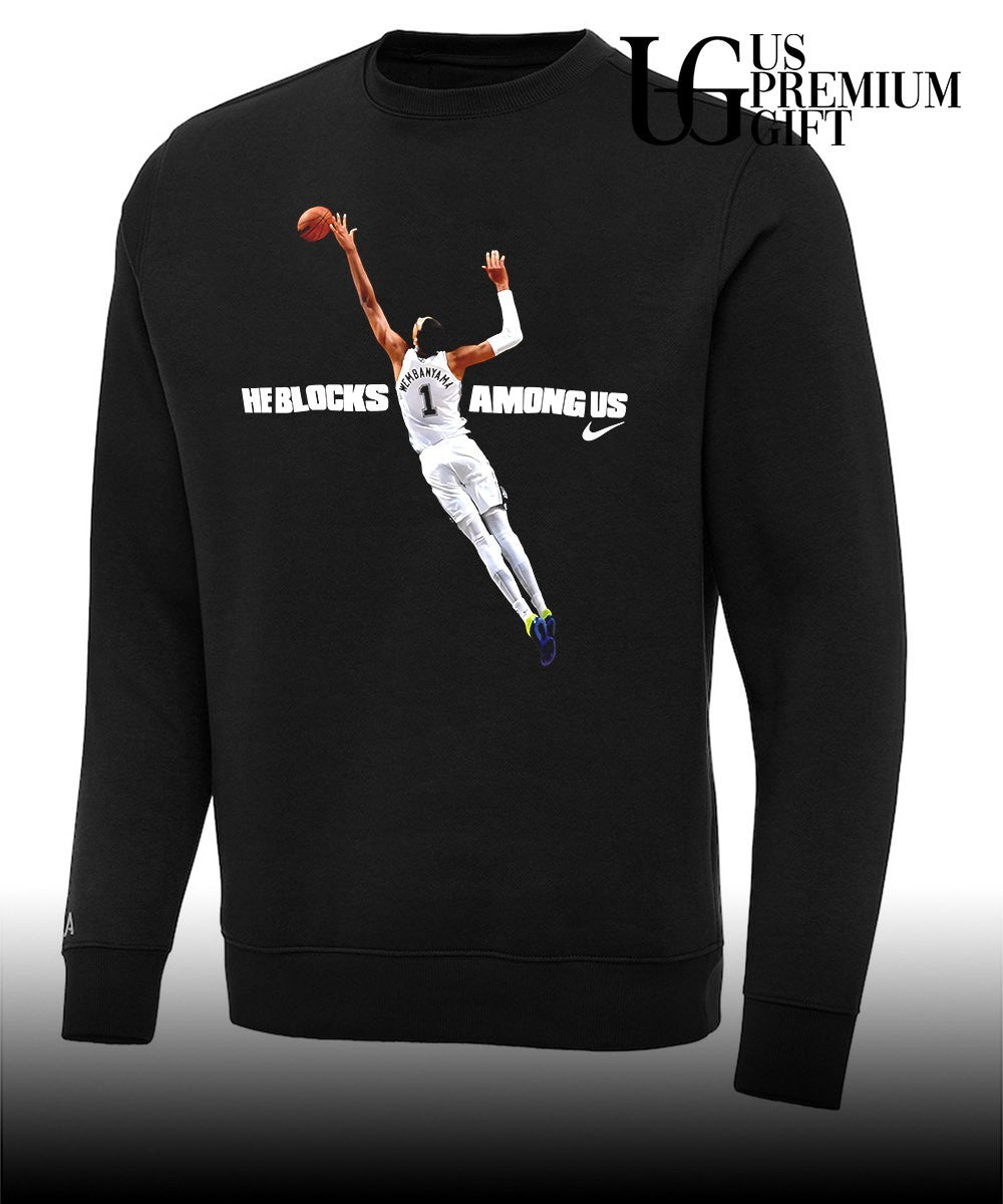 He Blocks Among Us Victor Wembanyama San Antonio Spurs 2026 NBA Defensive Player of the Year shirt