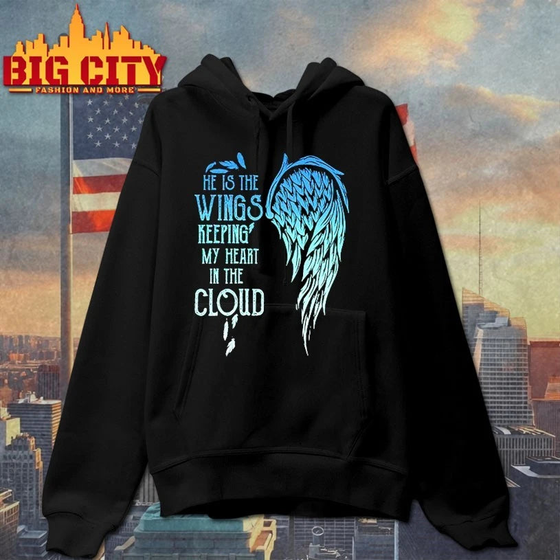 He Is The Wings Keeping My Heart In The Cloud Matching shirt