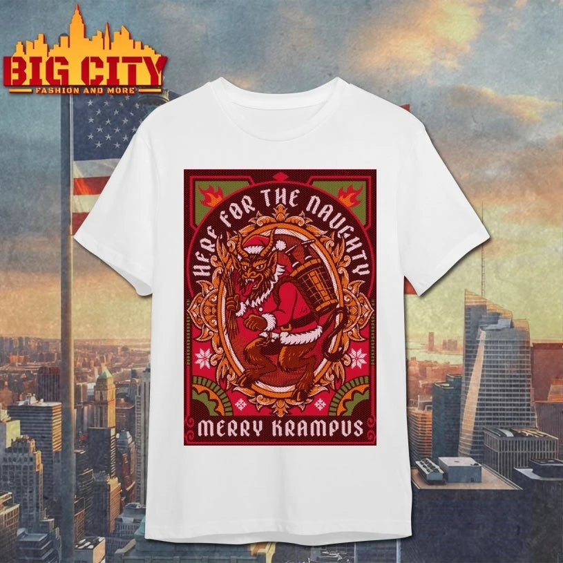 Here For The Naughty merry Krampus poster shirt