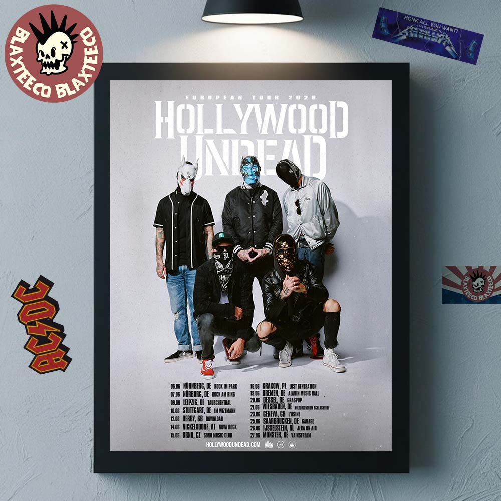 Hollywood Undead Europe Tour 2026 Schedule Dates Home Decor Poster Canvas