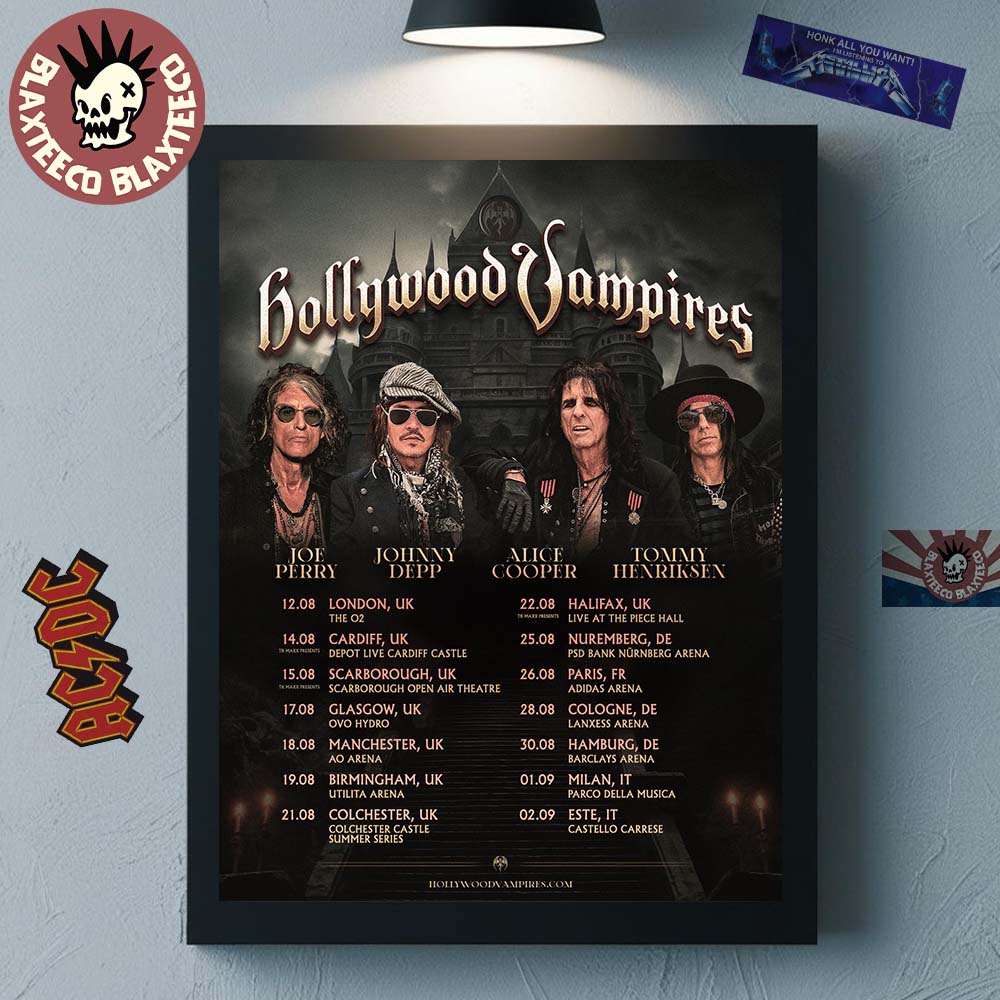 Hollywood Vampires UK And Europe 2026 Tour Schedule Dates Decor Poster Canvas