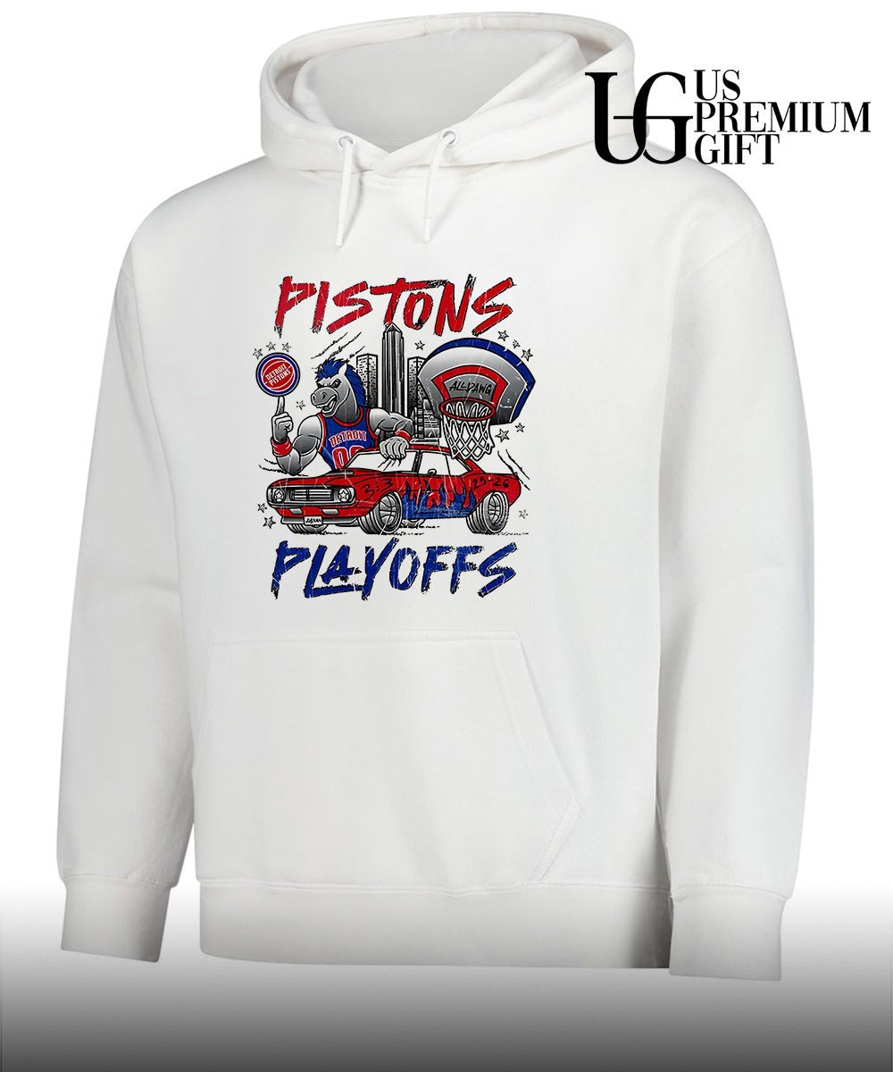 Hooper Detroit Pistons Playoffs 2026 Skyline City mascot shirt