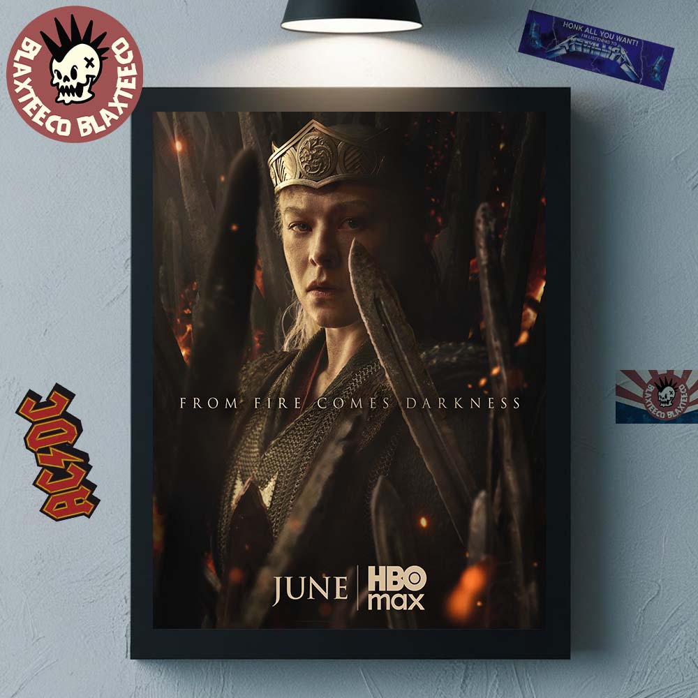 House Of The Dragon Season 3 First Poster Queen Rhaenyra From Fire Comes Darkness Home Decor Poster Canvas