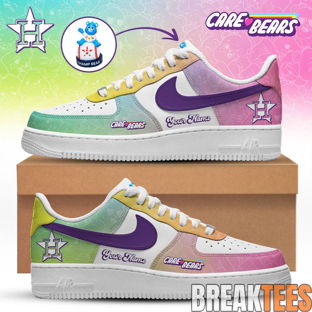 Houston Astros Care Bears Night Custom Air Force 1 Sneaker