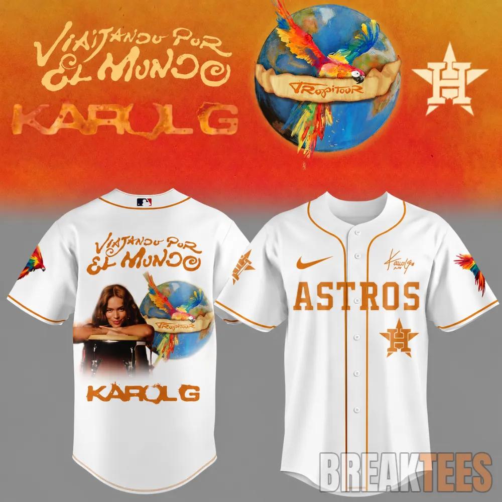 Houston Astros x Karol G Viajando Por El Mundo 2026 White Baseball Jersey