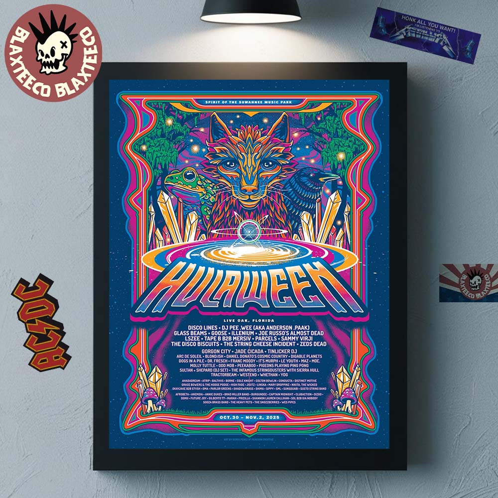 Hulaween Give Back To The Swamp Live Oak Florida 2025 From October 30 To November 2 2025 Spirit Of The Suwannee Music Park Poster Canvas