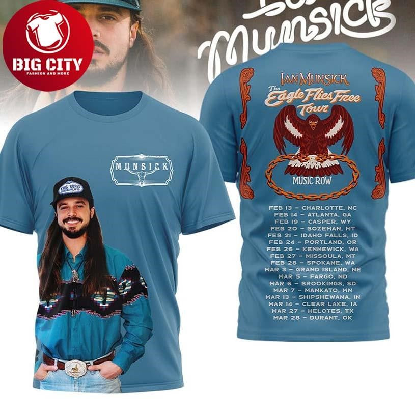 Ian Munsick The Eagle Flies Free Tour 2026 Two Sided Shirt