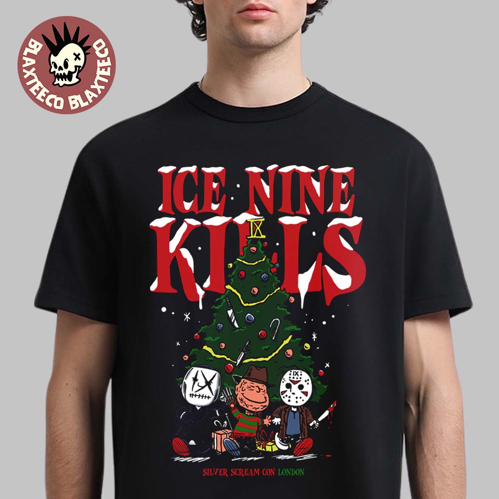 Ice Nine Kills Silver Scream Con London 2025 Villains Under The Christmas Tree T-Shirt
