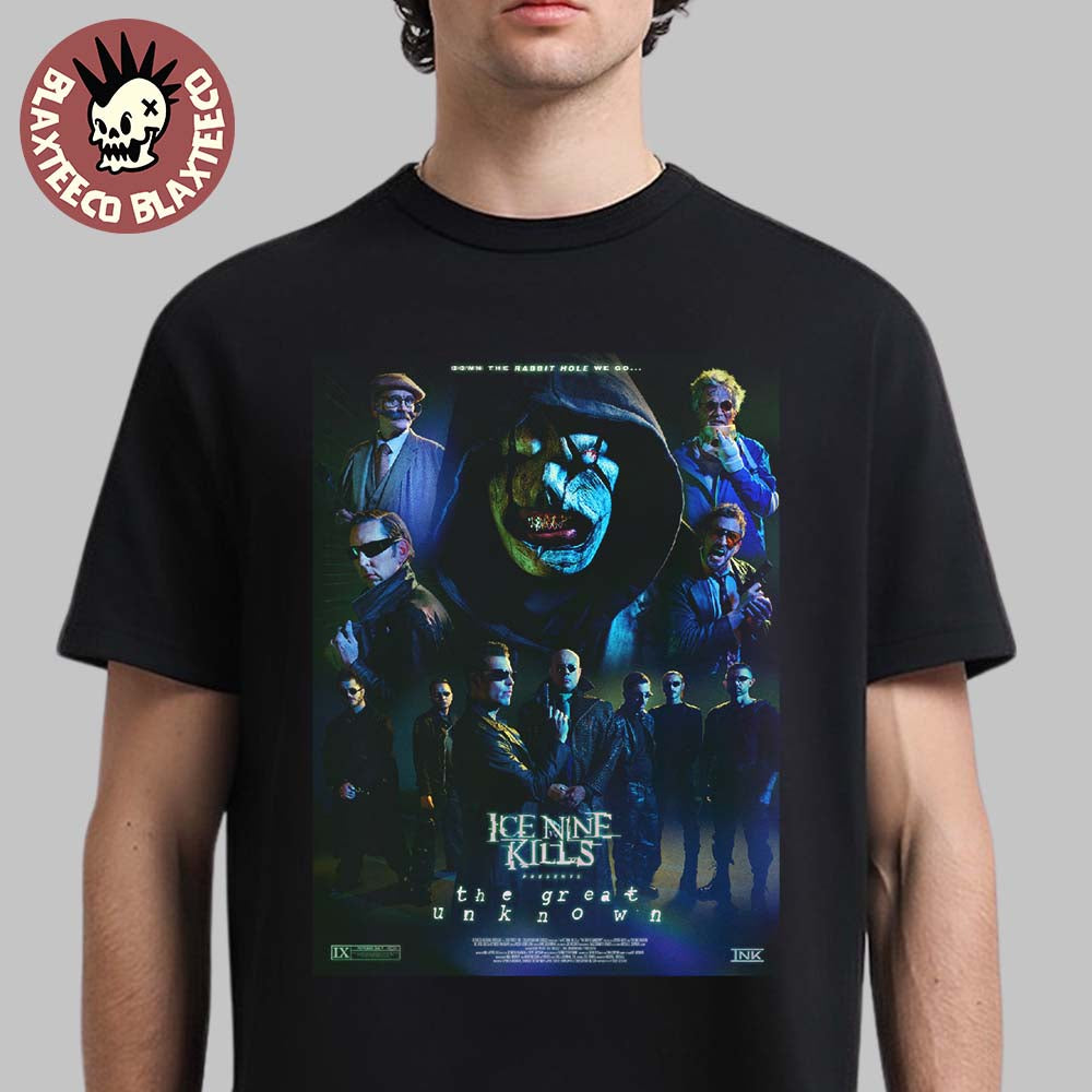 Ice Nine Kills The Great Unknown Autographed Movie Poster Down The Rabbit Hole We Go The Matrix Inspired T-Shirt