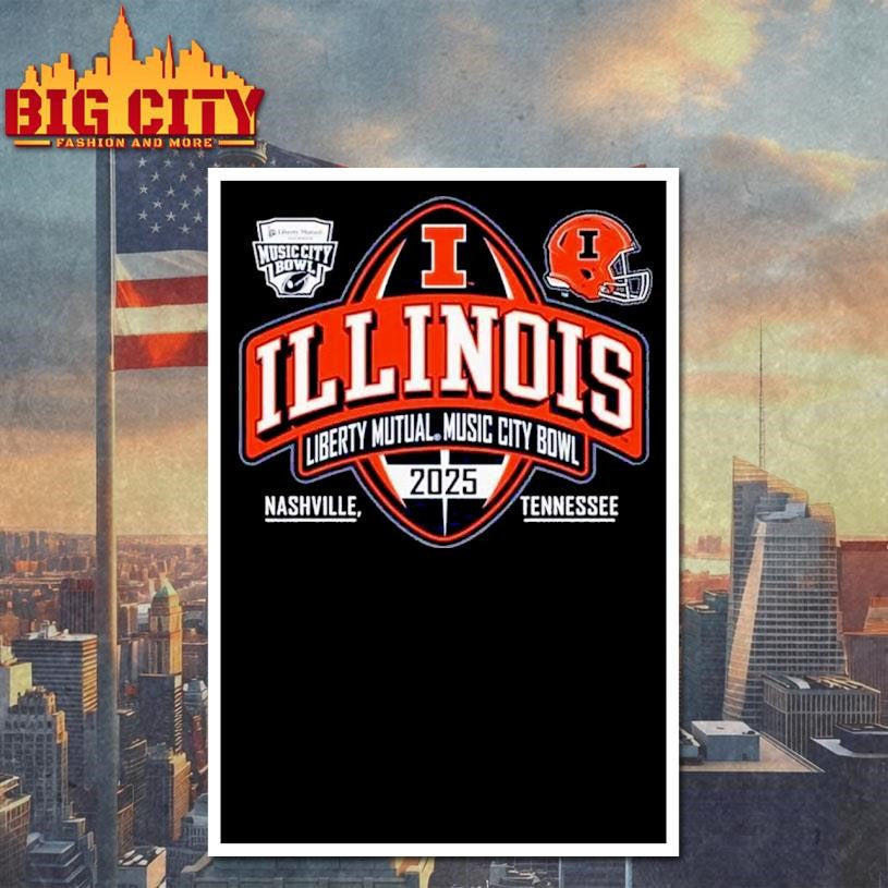 Illinois Football Adult 2025 Music City Bowl Shirt