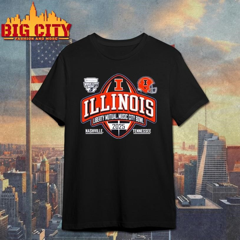 Illinois Football Adult 2025 Music City Bowl Shirt