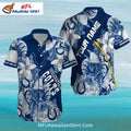 Indianapolis Colts Aloha Shirt Floral Pineapple Blue Print