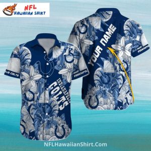 Indianapolis Colts Aloha Shirt Floral Pineapple Blue Print