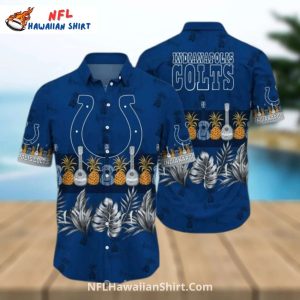 Indianapolis Colts Hawaiian Shirt Pineapple Ukulele Theme