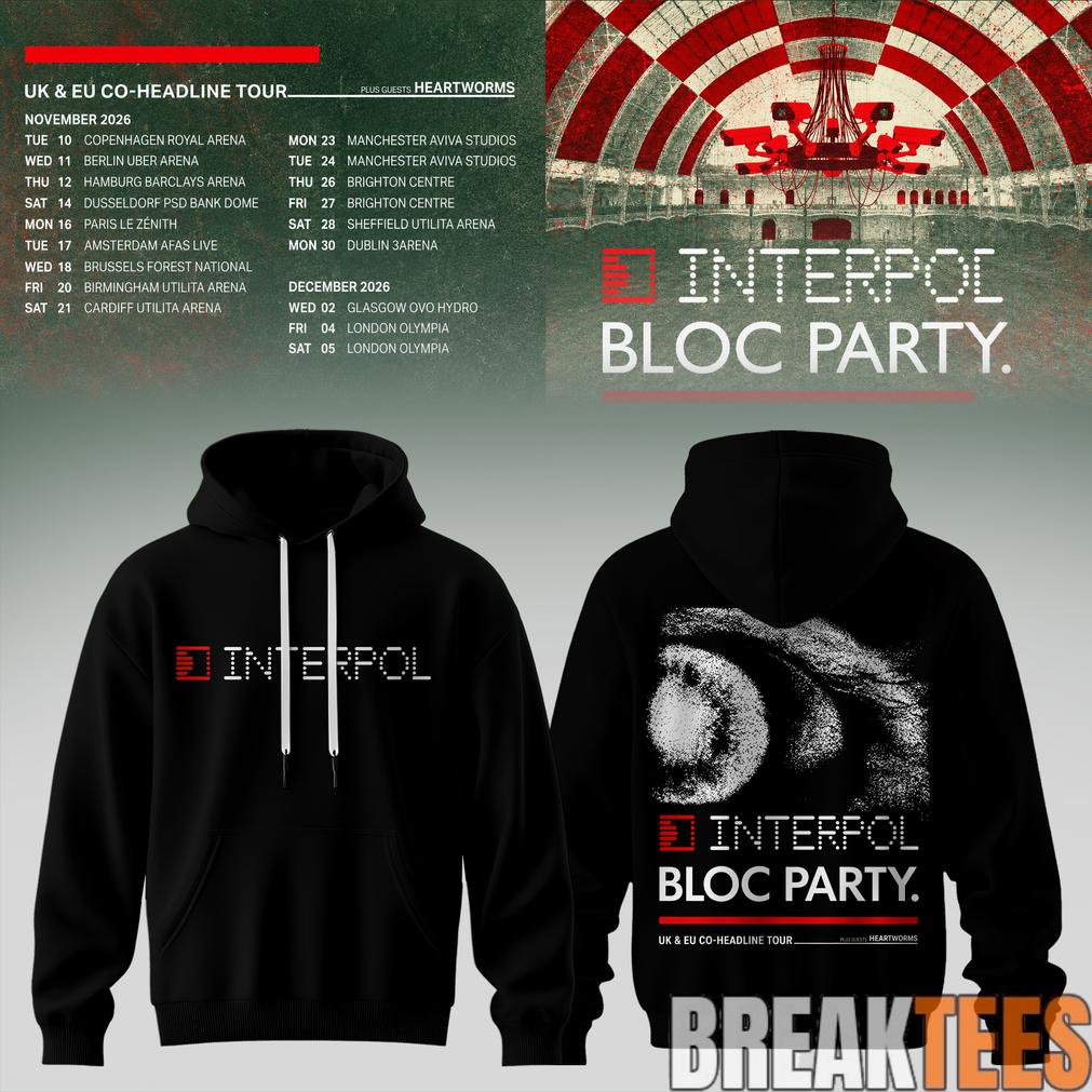 Interpol X Bloc Party – UK & EU Tour 2026 Limited Edition Hoodie